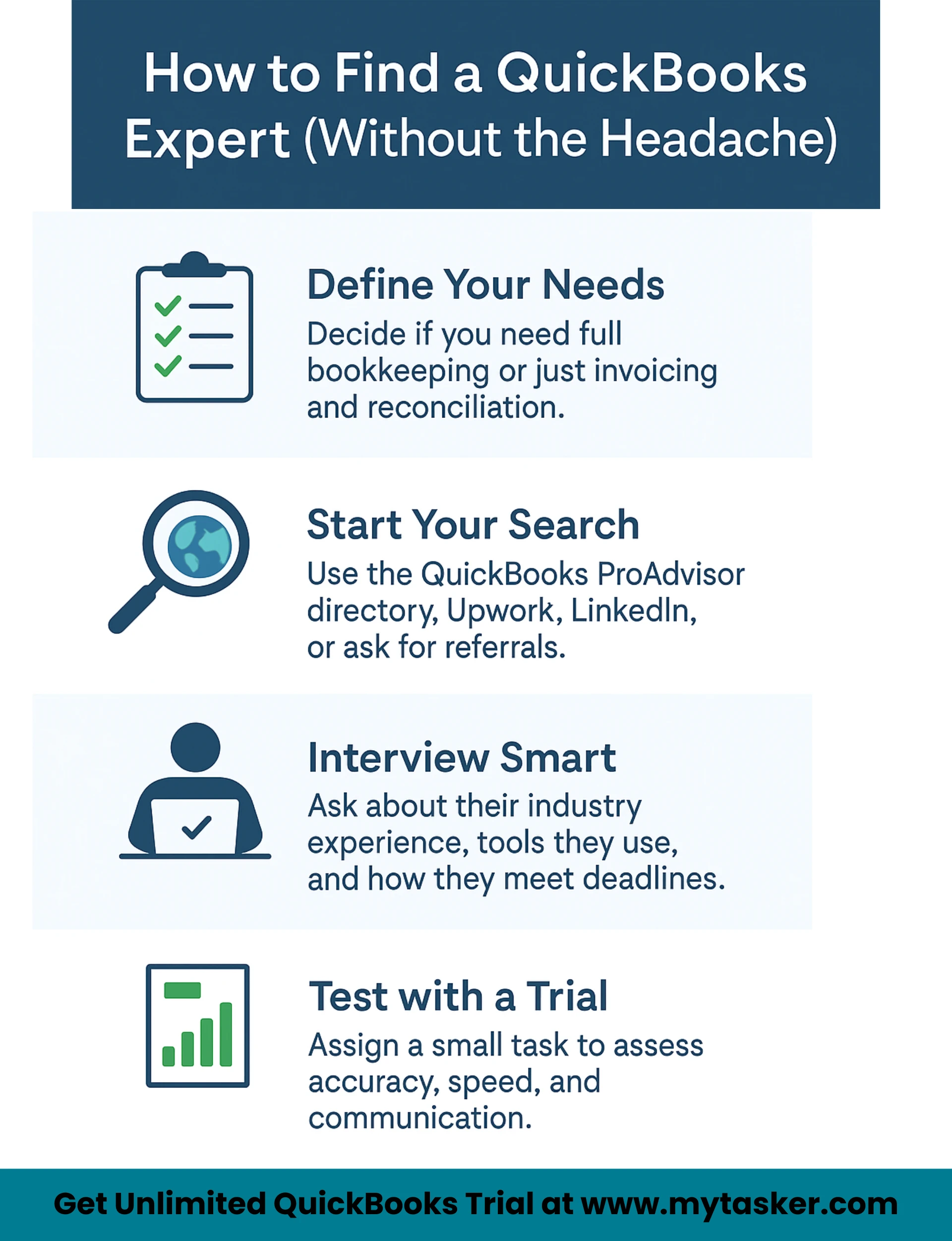 Professional QuickBooks expert managing business finances and generating reports on a laptop.